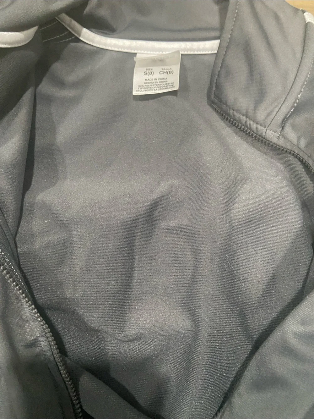 adidas Kids Charcoal Gray Track Jacket with White Stripes